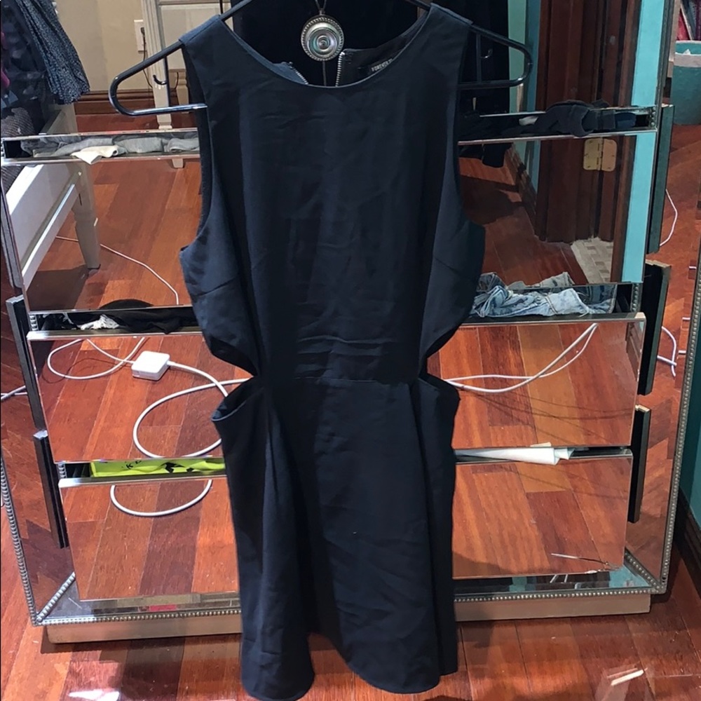 black dress with side cut outs